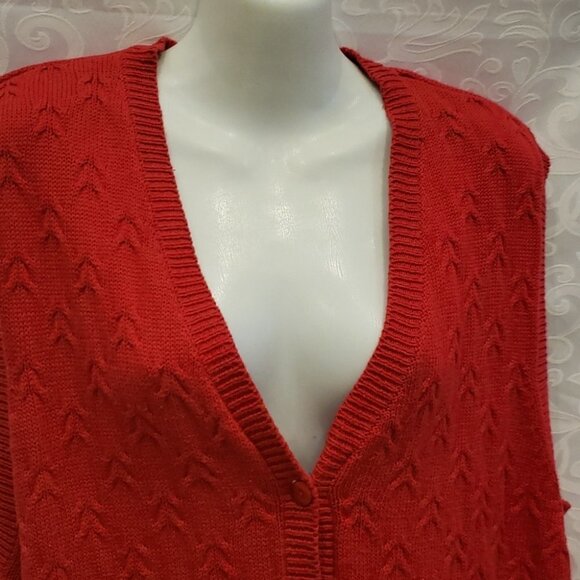 TABI International Vest Red Knit Ladies Womens Size  XL - Picture 2 of 9